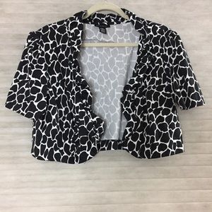 Cropped dress shrug/jacket with ruffle detailing